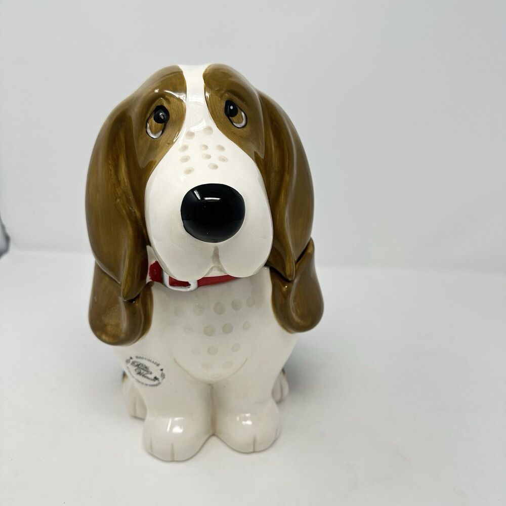 Pioneer Woman Charlie Basset Hound Cookie Jar Retired 11" Ceramic Dog Treat Pot